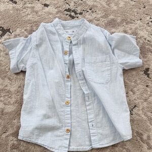 Zara Light Blue Kids Button-Down Shirt